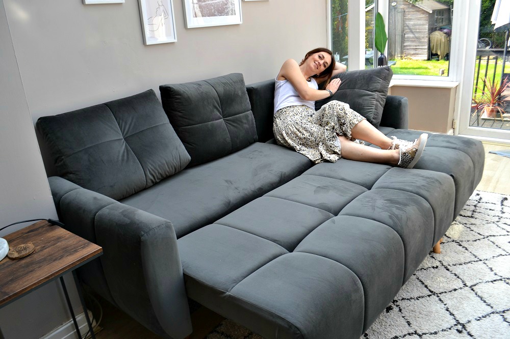 rio modern corner sofa bed with storage
